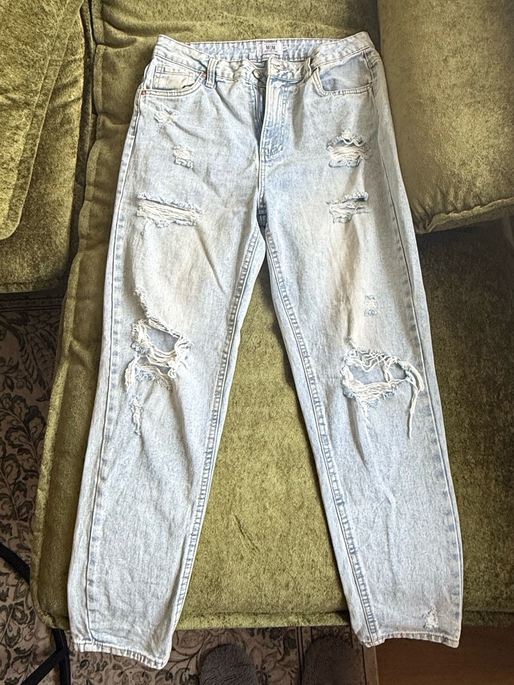 refuge Light Blue Distressed Boyfriend Jeans